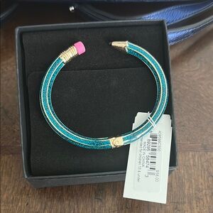 Elegant Betsey Johnson Gold and Teal Bracelet